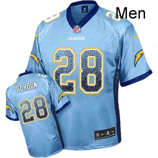 Men Nike Los Angeles Chargers 28 Melvin Gordon Elite Electric Blue Drift Fashion NFL Jersey
